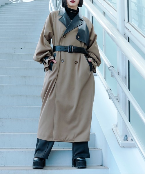 「Ellno Loset」 トレンチコート MEDIUM ベージュ メンズ_画像6