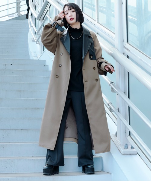 「Ellno Loset」 トレンチコート MEDIUM ベージュ メンズ_画像9