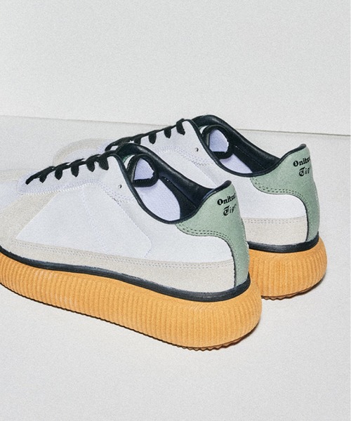 ホワイト/グリーンスニーカー 24センチ Onitsuka Tiger（オニツカタイガー） ローカットスニーカー 24