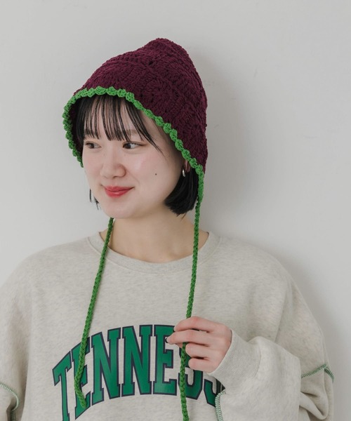 「SMELLY」 帽子 - パープル レディース_画像2