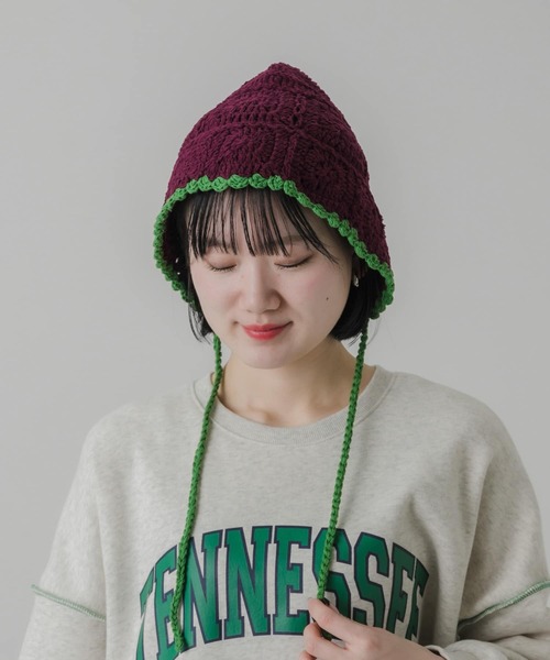 「SMELLY」 帽子 - パープル レディース_画像3