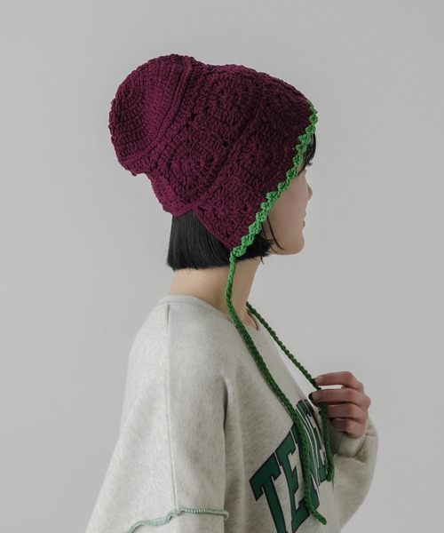 「SMELLY」 帽子 - パープル レディース_画像4