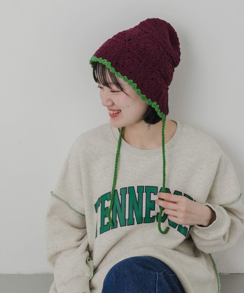 「SMELLY」 帽子 - パープル レディース_画像8