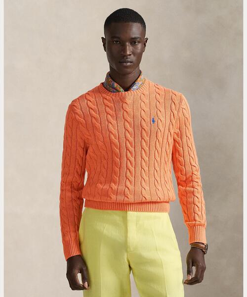 美品　RalphLauren　ケーブルニット　タイダイ　メンズ　Lサイズ POLO RALPH LAUREN（ポロ・ラルフローレン） セーター ニット ケーブル