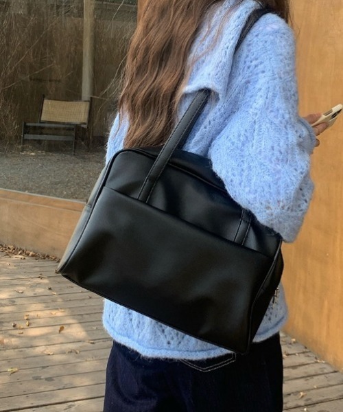 ショルダーバッグ バッグ アウトポケットスクエアボストンバッグ/通勤