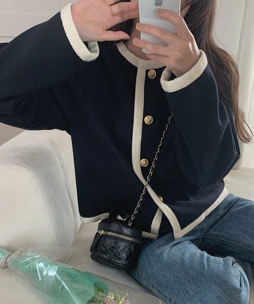 「LAUIR」 ノーカラージャケット SMALL アイボリー レディース_画像2