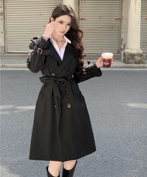 イノセントワールド　ハートリボントレンチコート ＆soiree（アンドソワレ） トレンチコート コート ビックシルエット