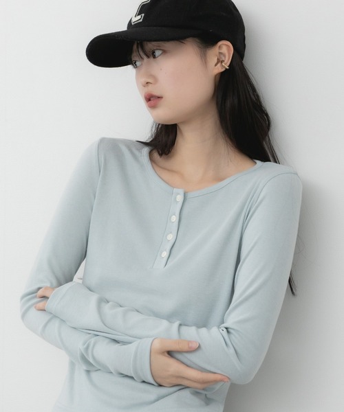 HEILIS（ヘイリス） ヘンリーネック tシャツ ヘンリーネックベーシック