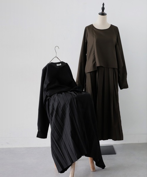 antiqua（アンティカ） 長袖ワンピース ONESIZE ブラック レディース