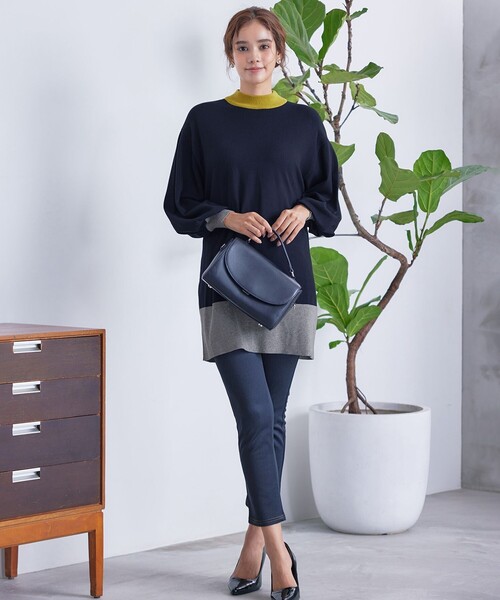 「Tiaclasse」 スキニーデニムパンツ X-LARGE ブラック レディース_画像3