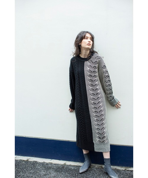 「OSMOSIS」 「loaf」ニットワンピース ONE SIZE キャメル レディース_画像2