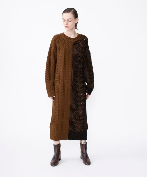 「OSMOSIS」 「loaf」ニットワンピース ONE SIZE キャメル レディース_画像5