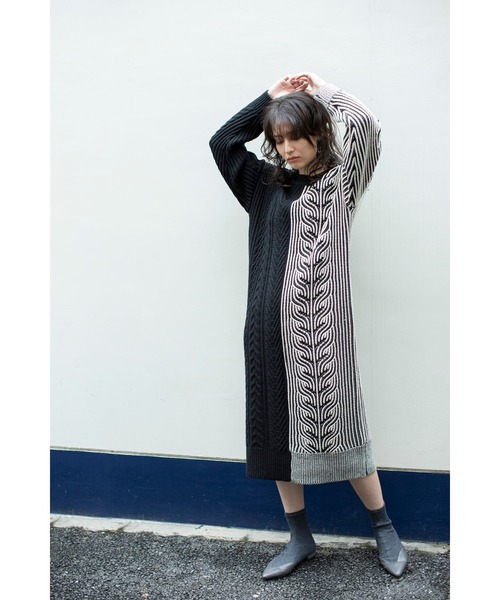 「OSMOSIS」 「loaf」ニットワンピース ONE SIZE キャメル レディース_画像6