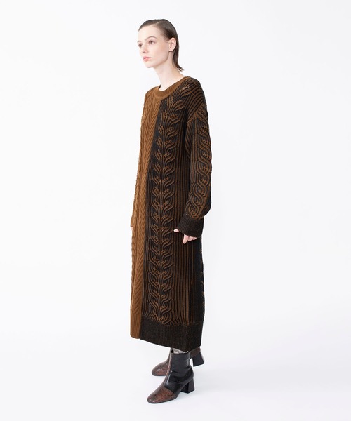 「OSMOSIS」 「loaf」ニットワンピース ONE SIZE キャメル レディース_画像9