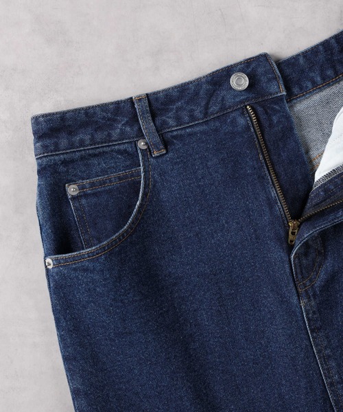 「Right-on」 デニムスカート M ダークインディゴブルー レディース_画像6