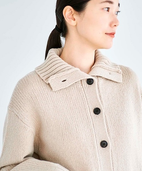 「HAU」 ニットカーディガン MEDIUM ベージュ レディース_画像2