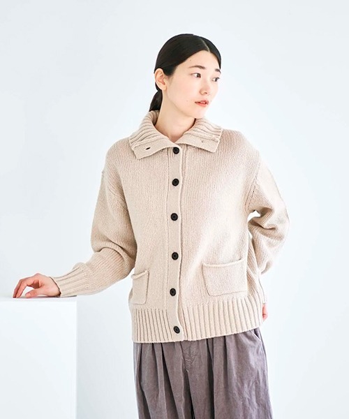 「HAU」 ニットカーディガン MEDIUM ベージュ レディース_画像7