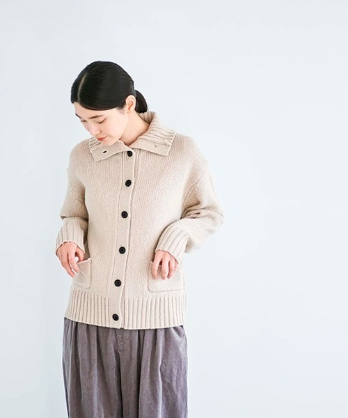 「HAU」 ニットカーディガン MEDIUM ベージュ レディース_画像9