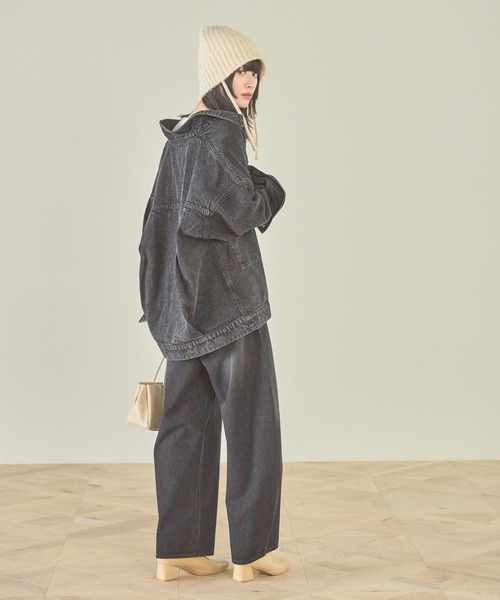 「LAKOLE」 デニムジャケット MEDIUM ブラック レディース_画像9