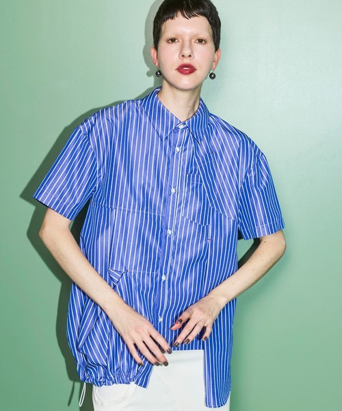 OMMO（オーエムエムオー） ブラウス シャツ ASYMME DESIGN H/S SHIRT 
