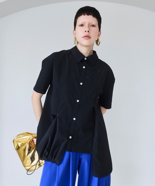 OMMO（オーエムエムオー） ブラウス シャツ ASYMME DESIGN H/S SHIRT