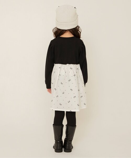 「apres les cours」 「KIDS」長袖ワンピース 140 ブラック キッズ_画像3
