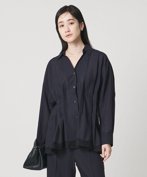 アナザーエディション レースコンビブラウス黒 UNITED ARROWS（ユナイテッドアローズ） ブラウス シャツ レースコンビ