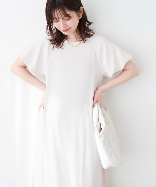「natural couture」 半袖ワンピース MEDIUM ブラウン レディース_画像2