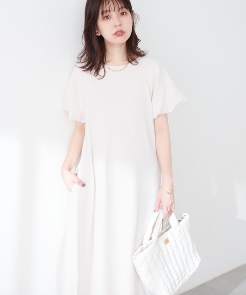 「natural couture」 半袖ワンピース MEDIUM ブラウン レディース_画像3