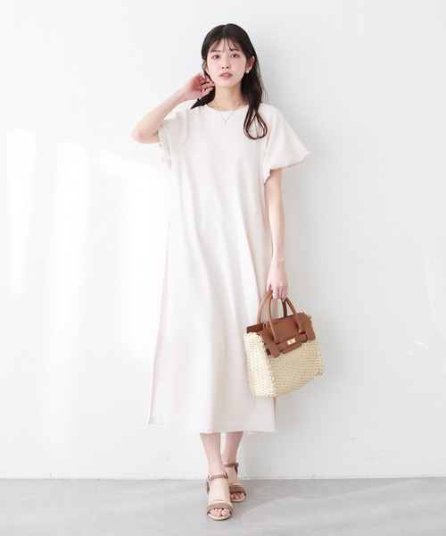「natural couture」 半袖ワンピース MEDIUM ブラウン レディース_画像6