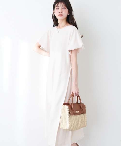「natural couture」 半袖ワンピース MEDIUM ブラウン レディース_画像8