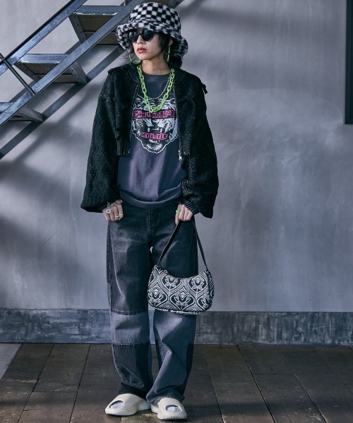 「GEVS.」 「SMILELAND」ニットカーディガン L レッド レディース_画像4