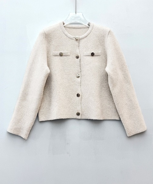 「SAISON DE PAPILLON」 ニットカーディガン L チャコール レディース_画像2