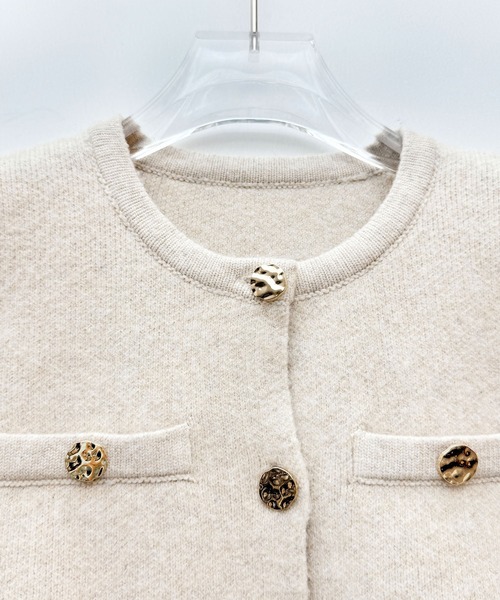 「SAISON DE PAPILLON」 ニットカーディガン L チャコール レディース_画像4