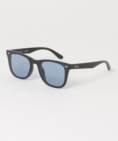 「Ray-Ban」 サングラス 65 ブラック×ブルー メンズ