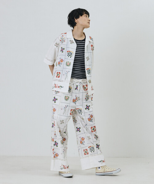 Freada（フリーダ） パンツ パッチワーク花刺繍パンツ レディース
