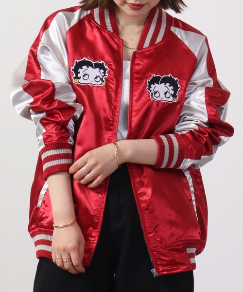 「BETTY BOOP」 スカジャン LL ブラック メンズ_画像3