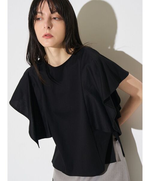 tシャツ バックドレープカットソー レディースの画像