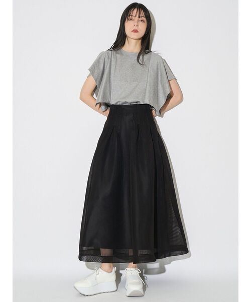 tシャツ バックドレープカットソー レディースの画像