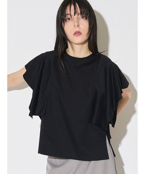 tシャツ バックドレープカットソー レディースの画像
