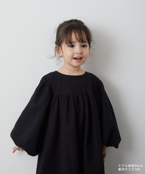 「riziere」 「KIDS」長袖ワンピース 140 ブラック キッズ_画像3