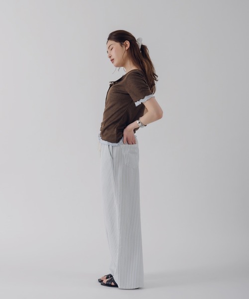MUHET（ミュエータ） ヘンリーネック tシャツ 半袖 henry neck layered