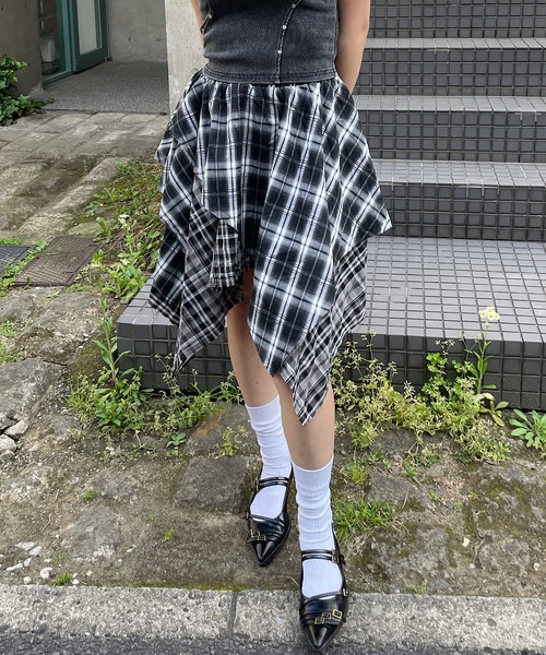 Roger&Raw（ロジャーアンドロウ） スカート ヴィンテージ風 アシメ