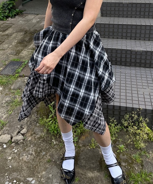 Roger&Raw（ロジャーアンドロウ） スカート ヴィンテージ風 アシメ
