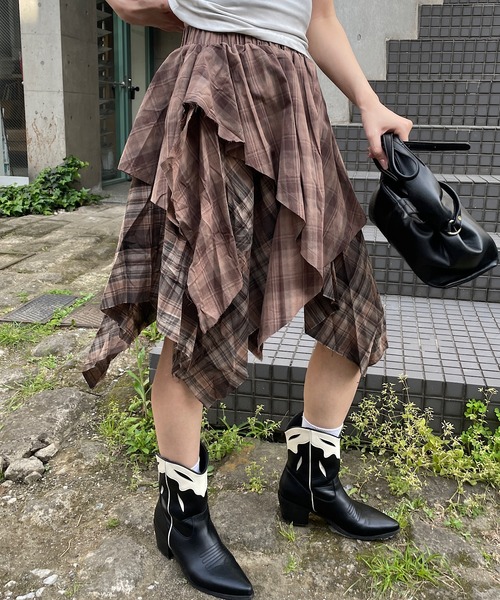 Roger&Raw（ロジャーアンドロウ） スカート ヴィンテージ風 アシメ