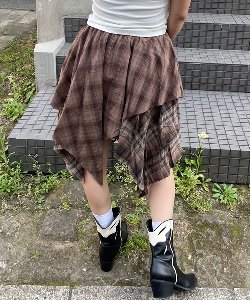 Roger&Raw（ロジャーアンドロウ） スカート ヴィンテージ風 アシメ