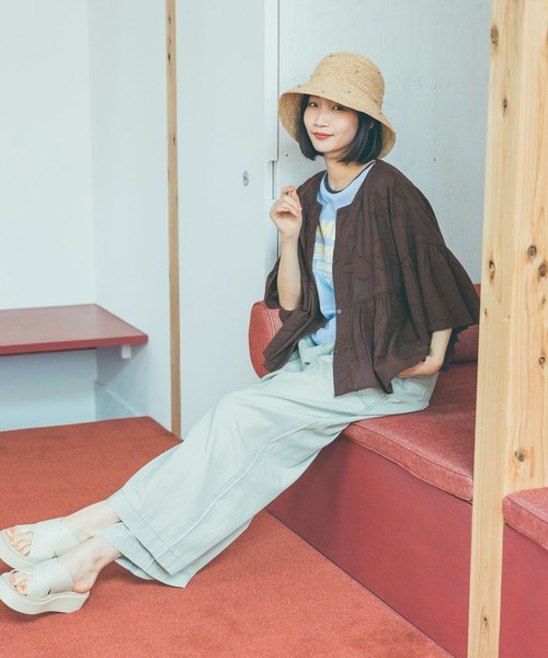 ワイドパンツ ジーンズ デニム デニムパンツ ライトオンスルーズデニムパンツ レディースの画像
