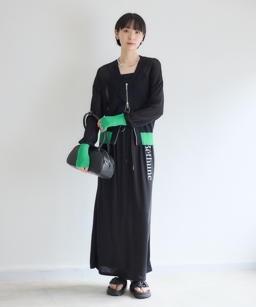 スカート cloche とろみロゴAラインスカートの画像