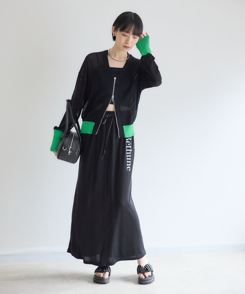 スカート cloche とろみロゴAラインスカートの画像