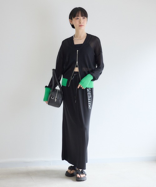 スカート cloche とろみロゴAラインスカートの画像